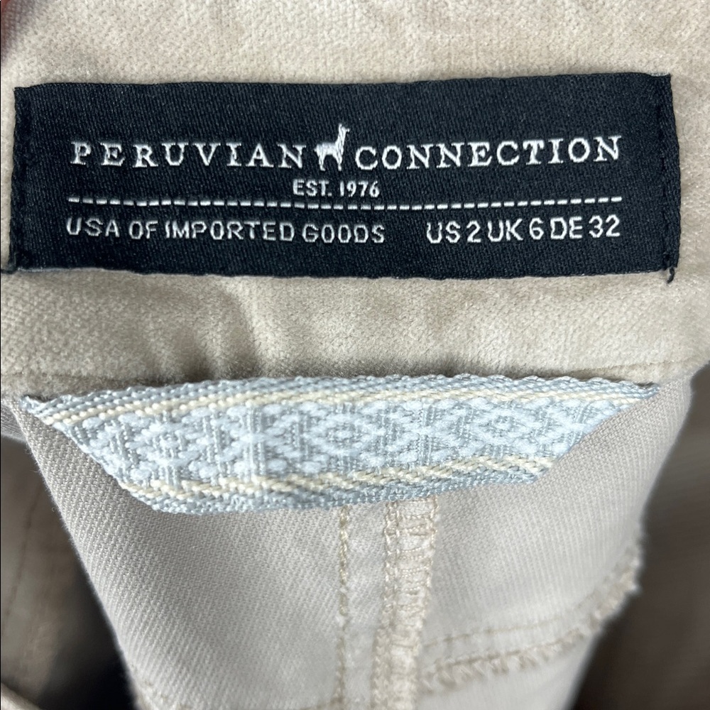 Peruvian Connection Zoe Velveteen Jeans in Parchment. - Picture 7 of 8